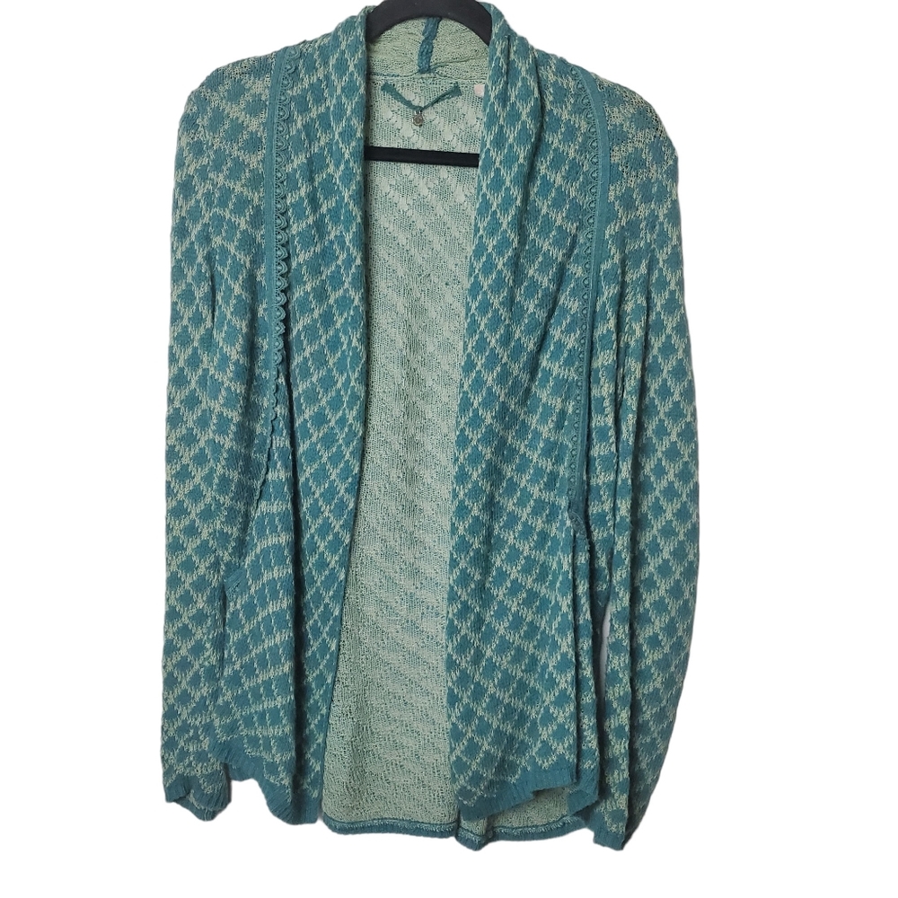 Anthropologie Knitted & Knotted | Knitted Cardigan | Blue Teal Cashmere | S